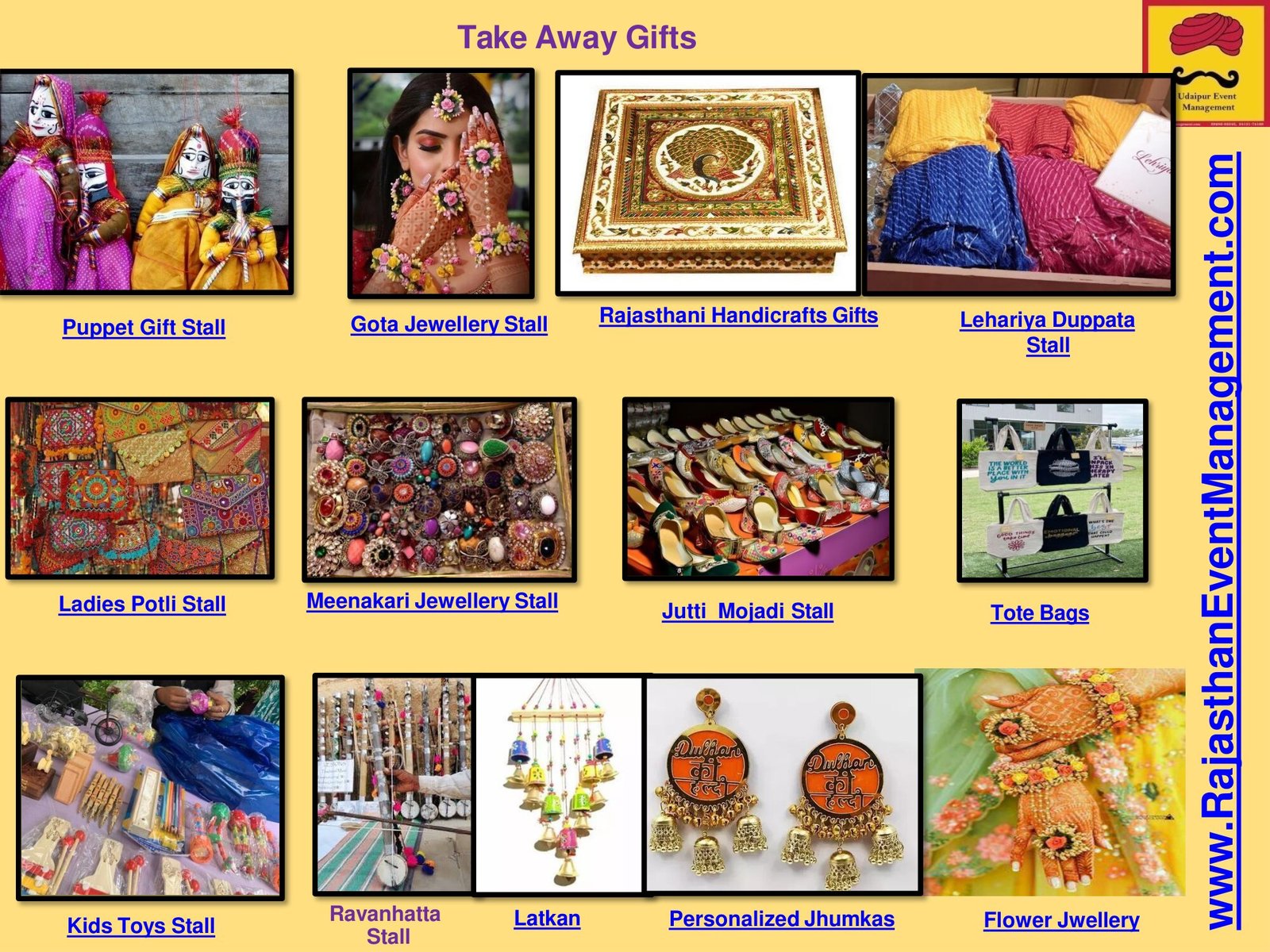 Take Away Gifts — Other service for Udaipur wedding and destination events in Rajasthan