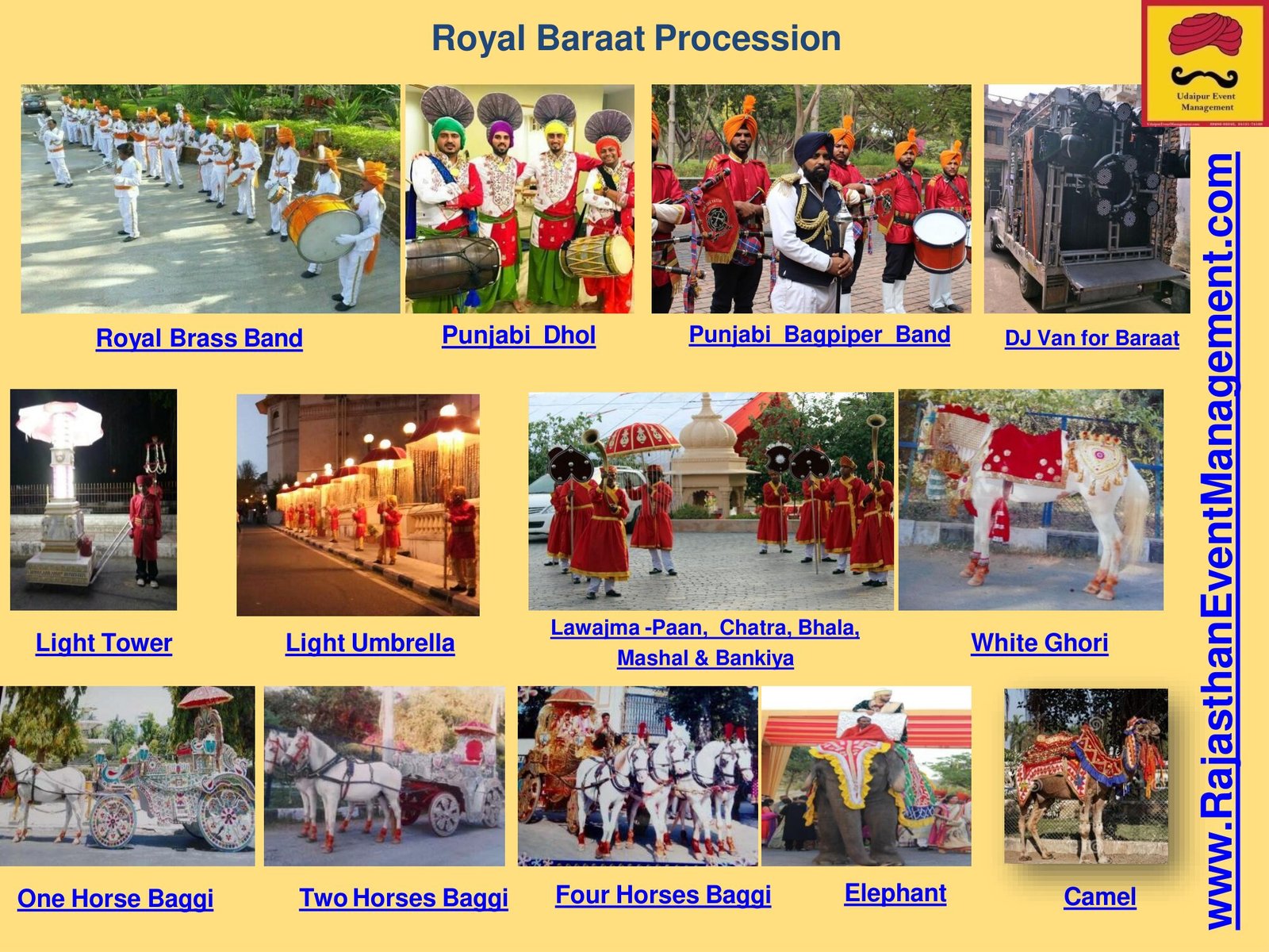 Royal Baraat Procession — Entertainment service for Udaipur wedding and destination events in Rajasthan