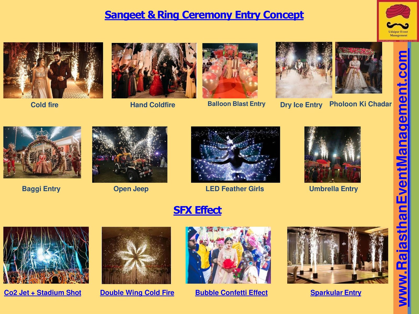 Sangeet & Ring Ceremony Entry Concept — Welcome service for Udaipur wedding and destination events in Rajasthan