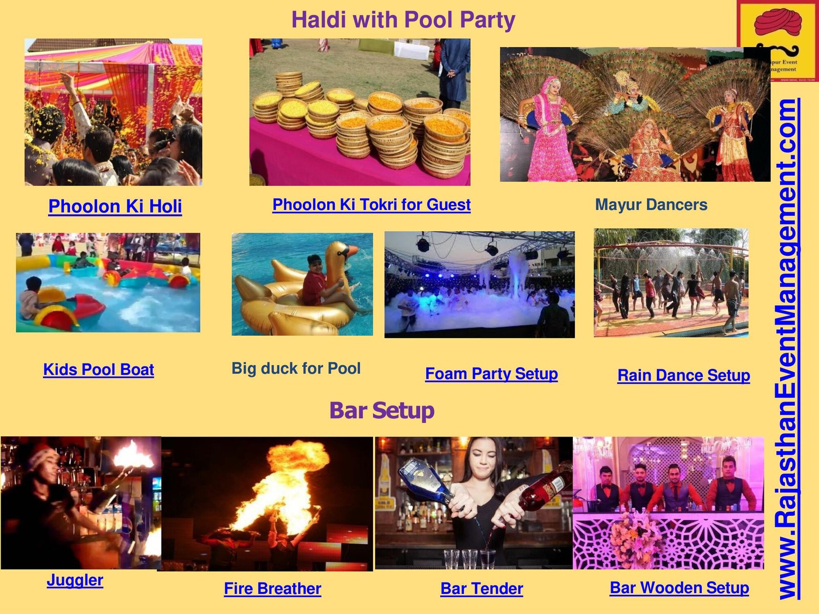Haldi with Pool Party & Bar Setup — Entertainment service for Udaipur wedding and destination events in Rajasthan