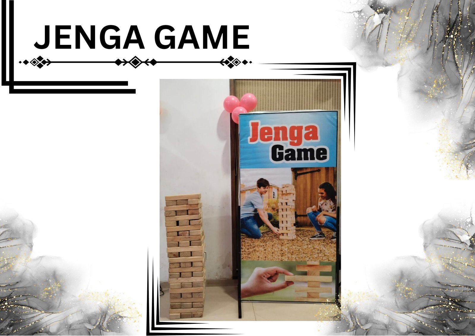 Jenga Game game stall on rent in Udaipur for birthday parties, wedding carnival and mehendi mela — Carnival game stalls