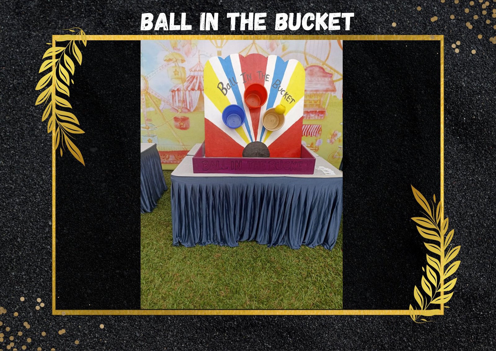 Ball In The Bucket game stall on rent in Udaipur for birthday parties, wedding carnival and mehendi mela — Carnival game stalls