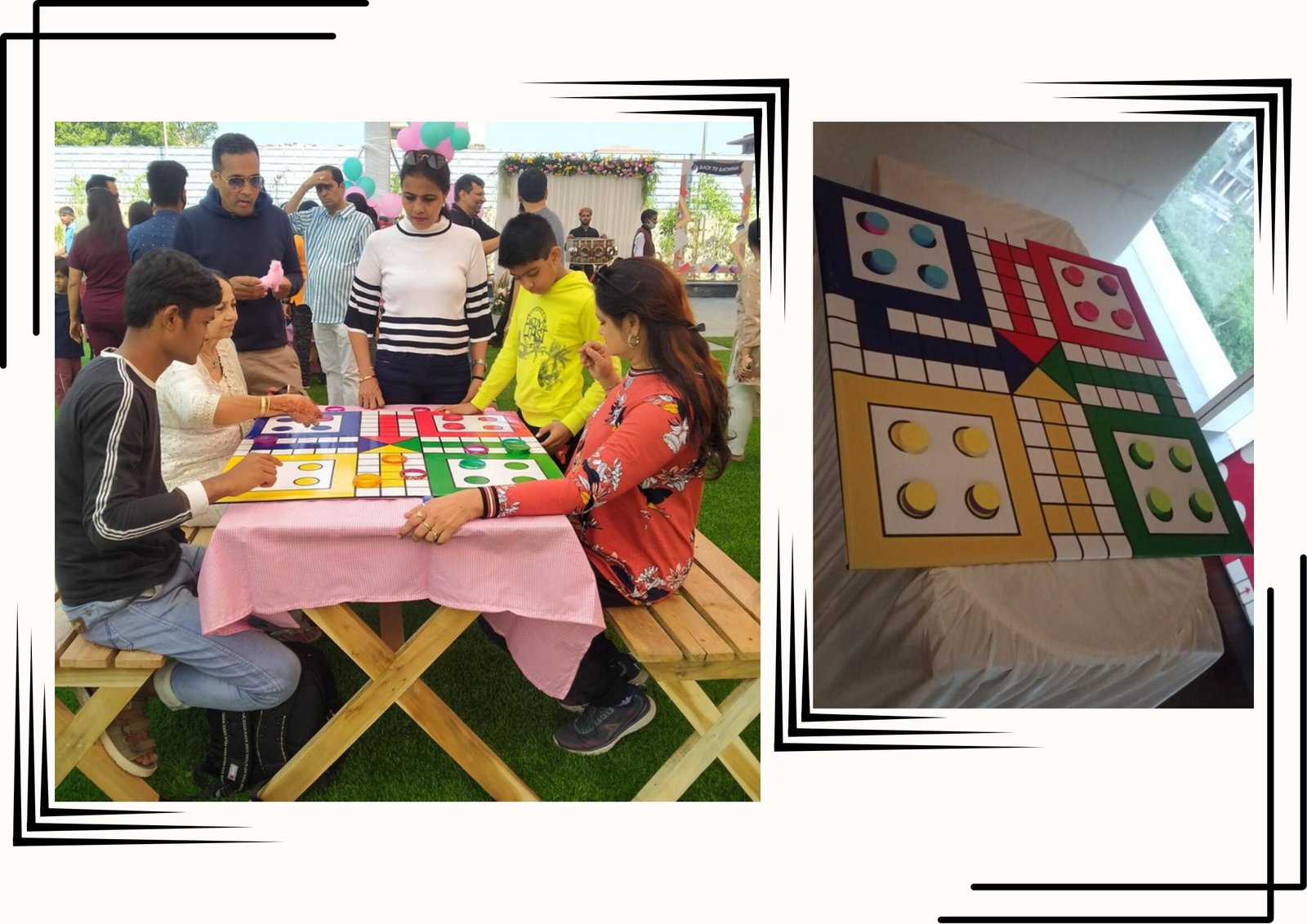 Ludo game stall on rent in Udaipur for birthday parties, wedding carnival and mehendi mela — Carnival game stalls
