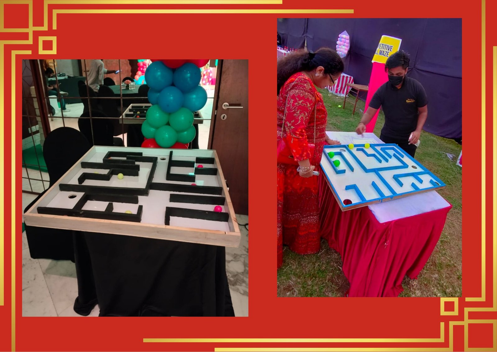Competitive Ball Maze game stall on rent in Udaipur for birthday parties, wedding carnival and mehendi mela — Carnival game stalls