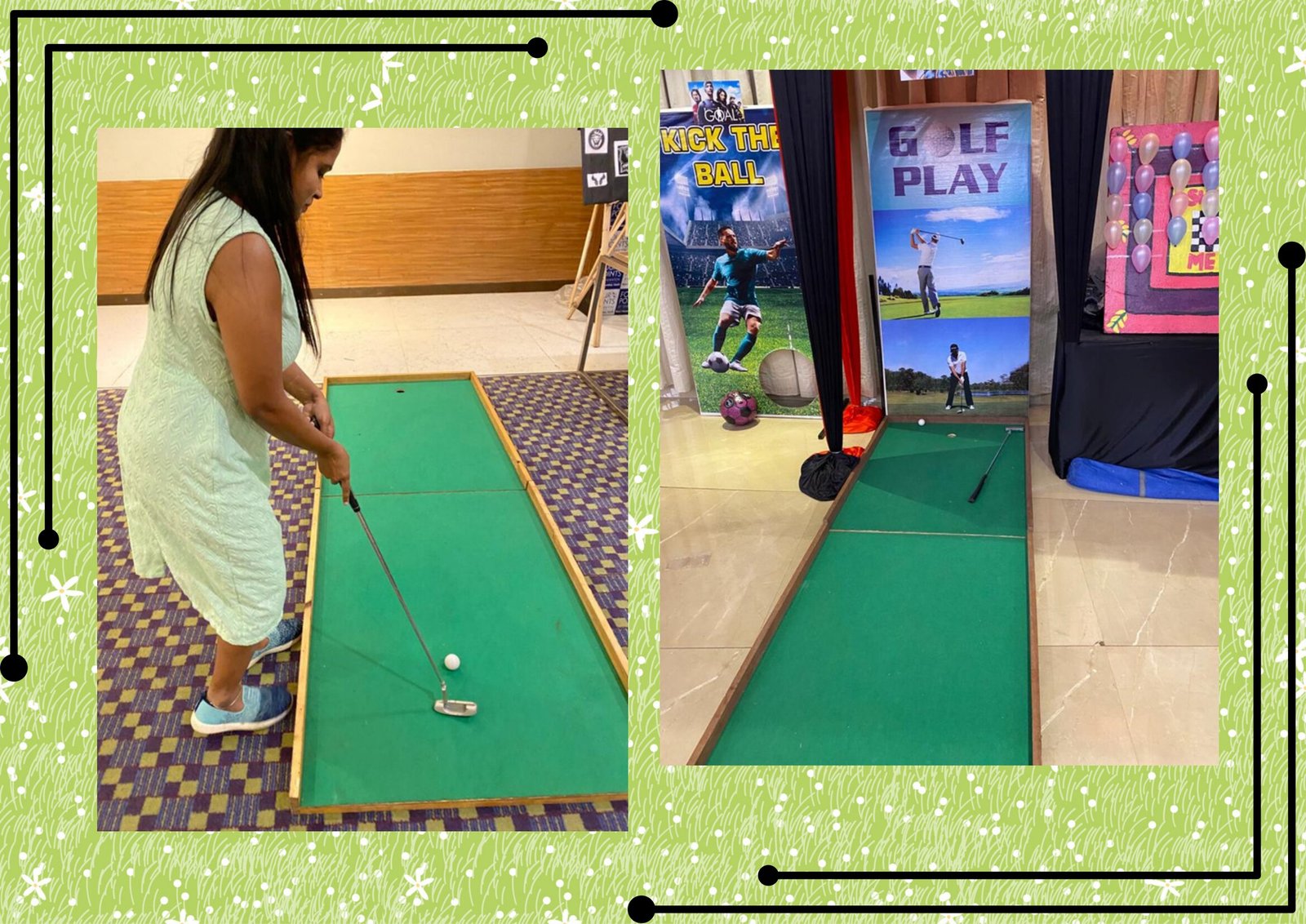 Golf Game game stall on rent in Udaipur for birthday parties, wedding carnival and mehendi mela — Carnival game stalls