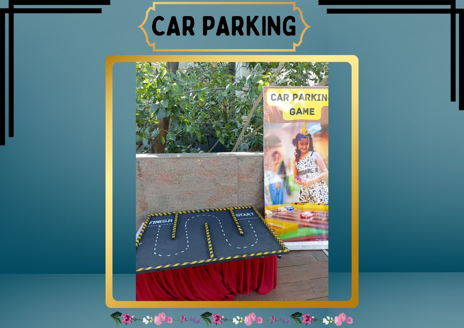 Car Parking game stall on rent in Udaipur for birthday parties, wedding carnival and mehendi mela — Carnival game stalls