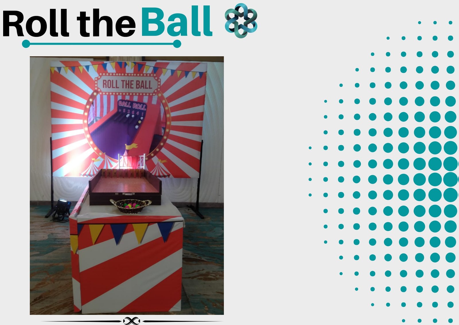 Roll The Ball game stall on rent in Udaipur for birthday parties, wedding carnival and mehendi mela — Carnival game stalls