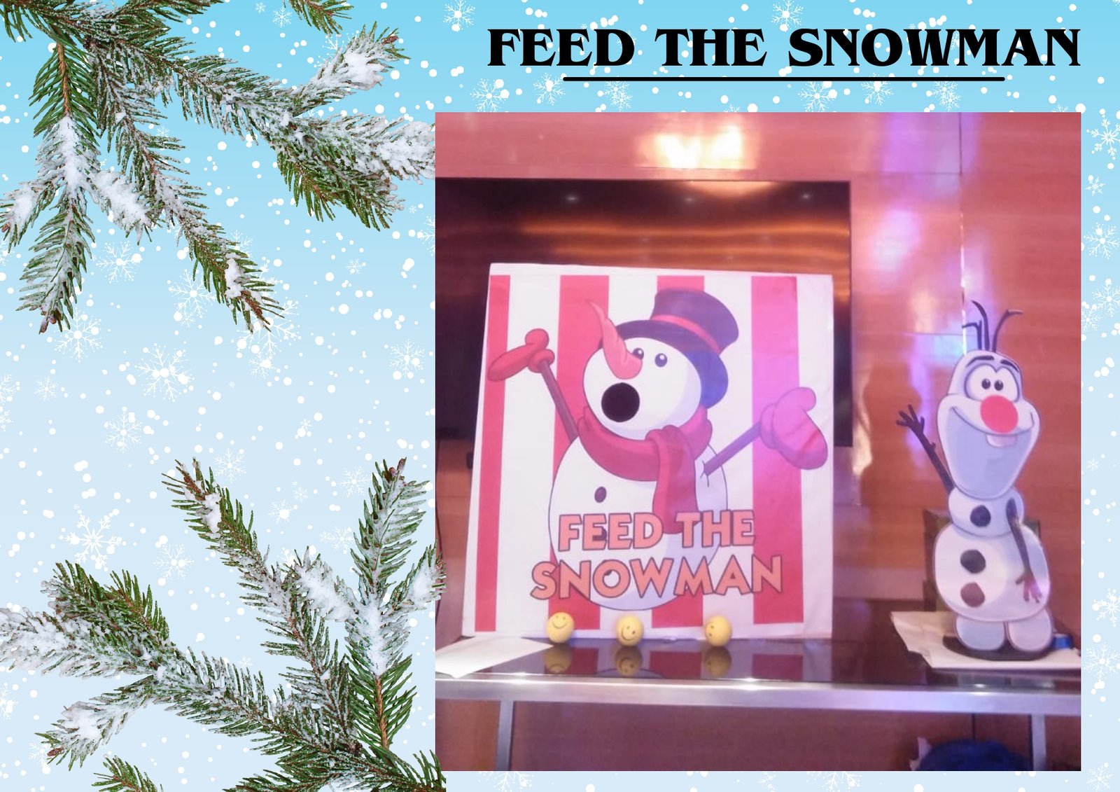Feed The Snowman game stall on rent in Udaipur for birthday parties, wedding carnival and mehendi mela — Carnival game stalls