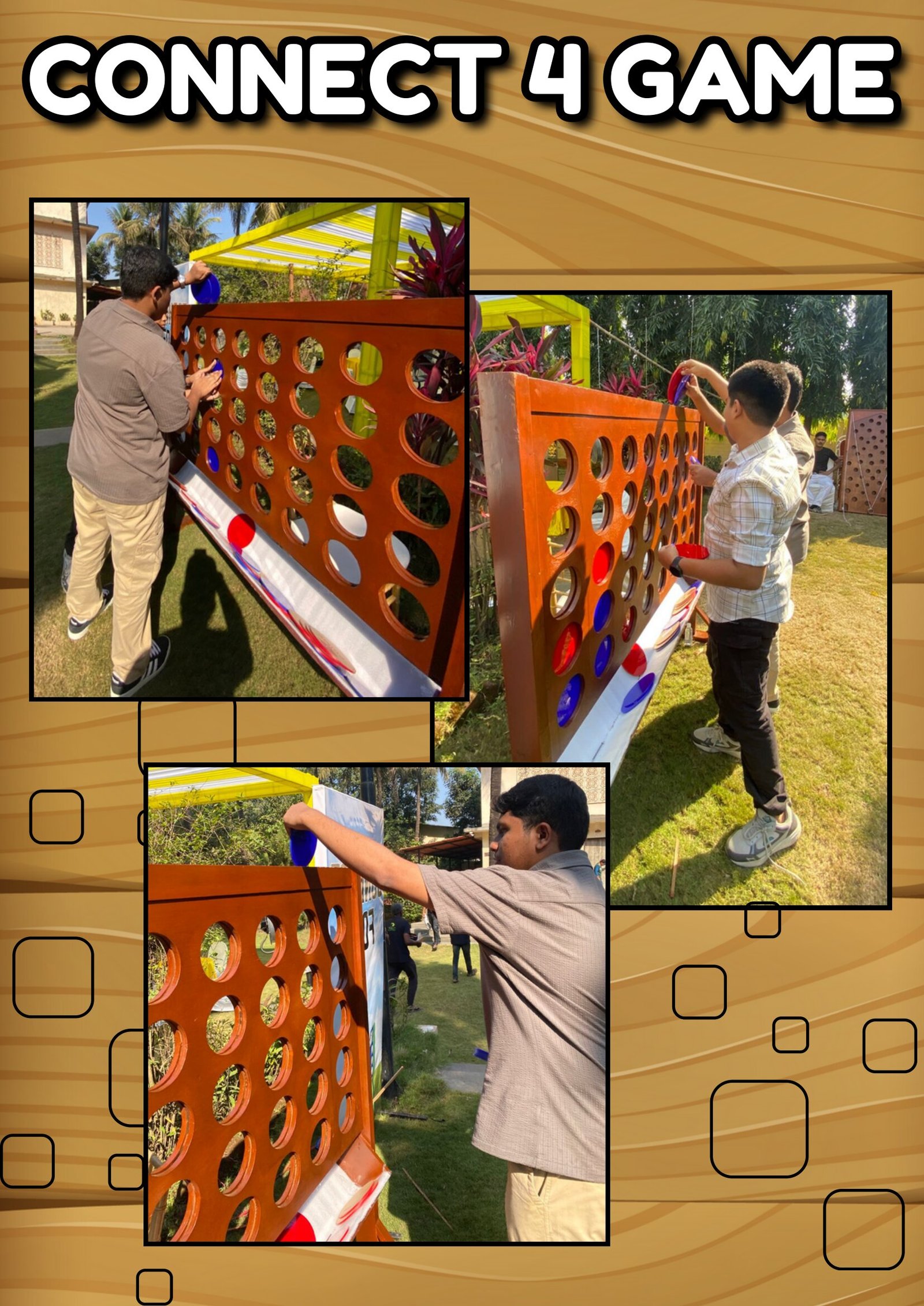Connect 4 Game game stall on rent in Udaipur for birthday parties, wedding carnival and mehendi mela — Wooden skill games