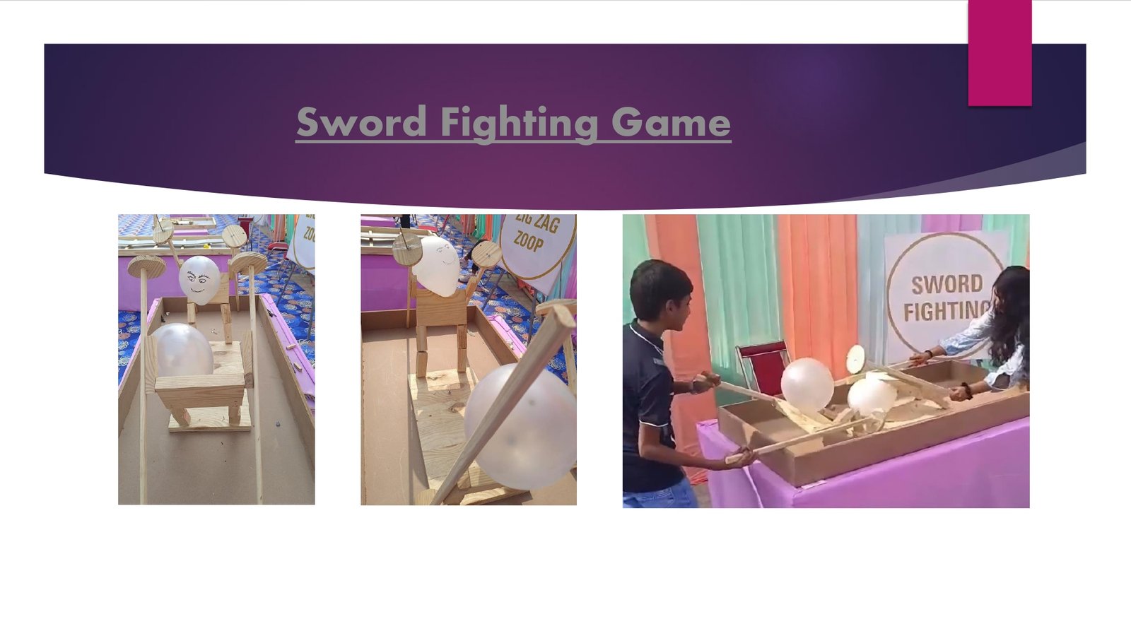 Sword Fighting Game game stall on rent in Udaipur for birthday parties, wedding carnival and mehendi mela — Wooden carnival games