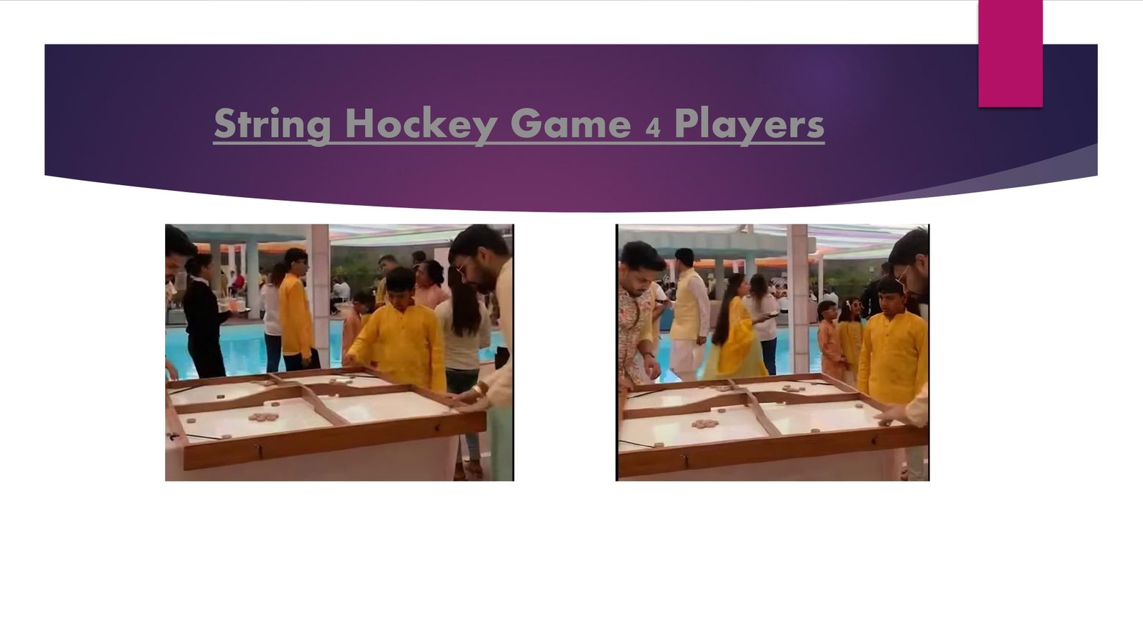 String Hockey Game 4 Players game stall on rent in Udaipur for birthday parties, wedding carnival and mehendi mela — Wooden carnival games