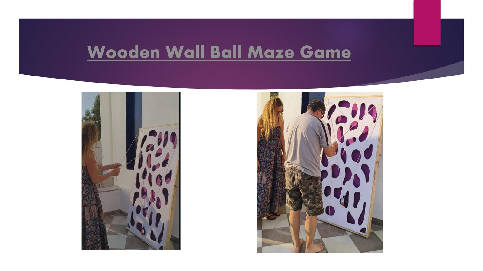 Wooden Wall Ball Maze Game game stall on rent in Udaipur for birthday parties, wedding carnival and mehendi mela — Wooden carnival games