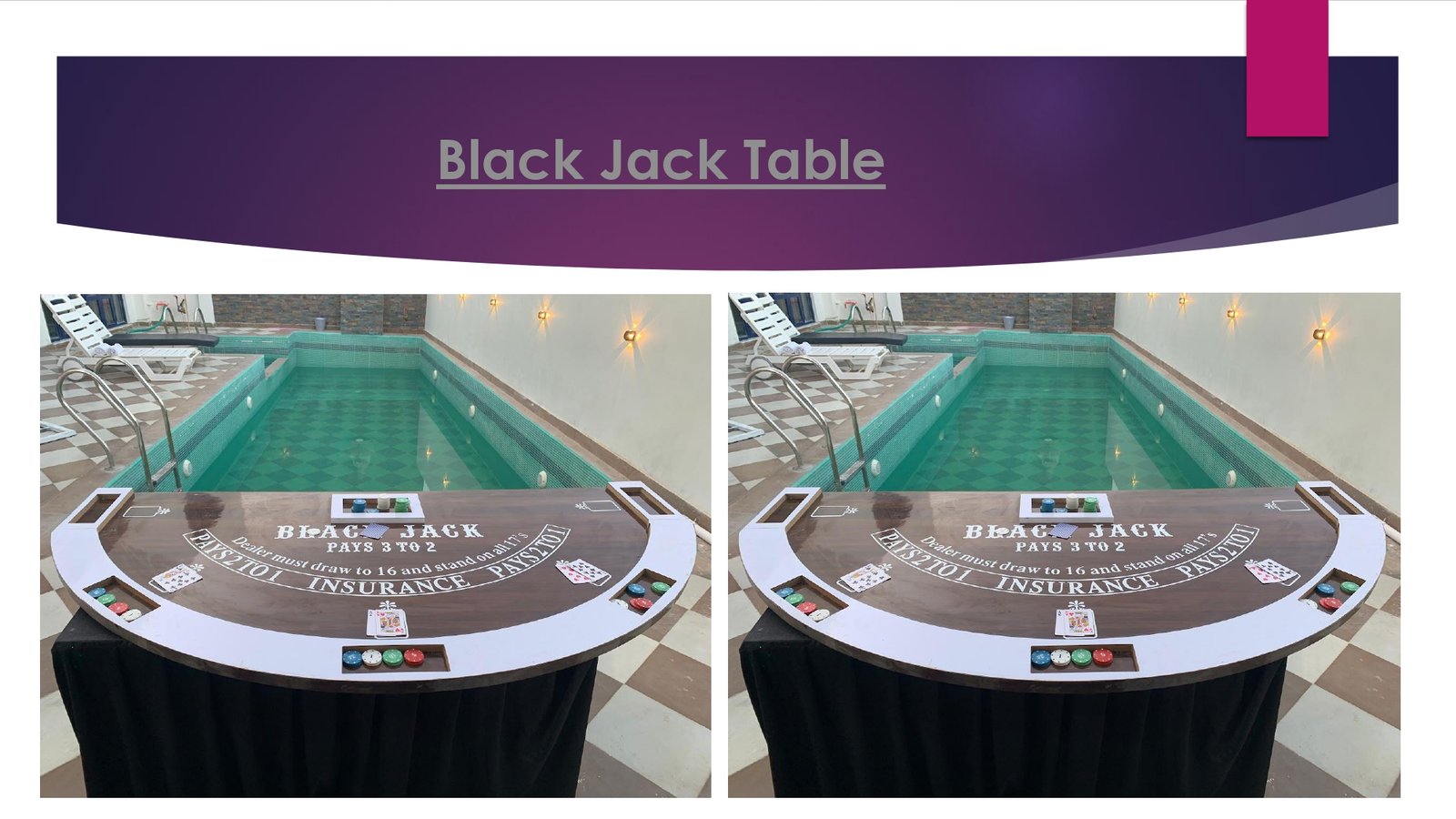 Black Jack Table game stall on rent in Udaipur for birthday parties, wedding carnival and mehendi mela — Wooden carnival games
